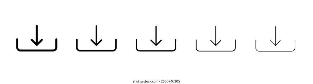 Icono de Botón de Descarga Conjunto de ilustración plana Logotipo