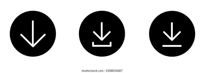 Download. Download button icon illustration set. Stock vector.