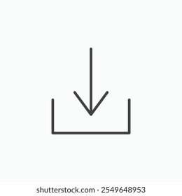Icono de Botón de Descarga aislado sobre fondo blanco