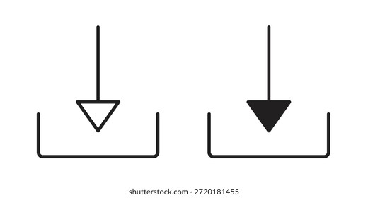 Icono de Botón de Descarga en diseño de línea. Sencillo Vector de iconos