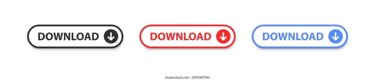 Download button icon. Mouse cursor push to download file symbol. Press on the site. Online bar click. UI design. Promotion banner. Vector illustration.