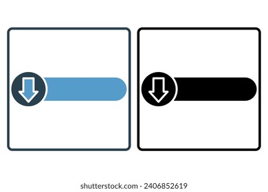 download button icon. icon related to download. suitable for web site, app, user interfaces, printable, ui etc. solid icon style. simple vector design editable
