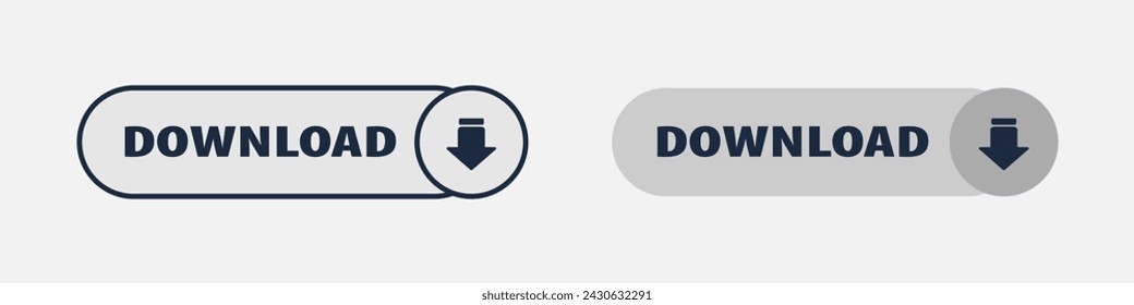 Conjunto de iconos de botón de descarga. Botón Cargar