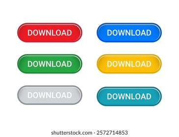 DOWNLOAD button icon set for Website, Graphics design project, Mobile App, etc.