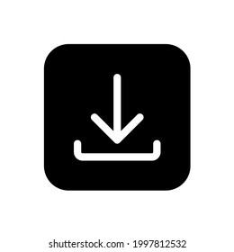 Download button icon with square style