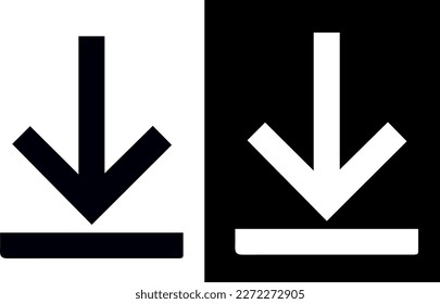 Download Button Icon vector design black and white