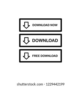 Download button icon vector illustration on white background.