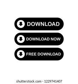 Download button icon vector illustration on white background.