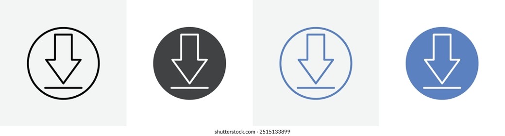 download button icon vector set use for web ui or app
