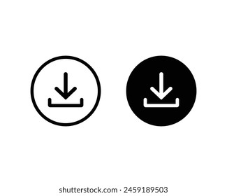 Download button icon vector. Download symbol vector