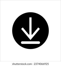 Icono del botón de descarga. para el diseño web y la interfaz de usuario aislada en fondo blanco
