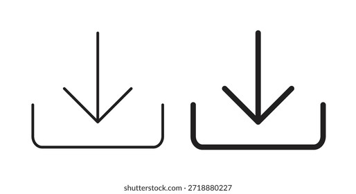 Conjunto de iconos de Botón de Descarga aislados en Ilustración vectorial plana de fondo blanco.