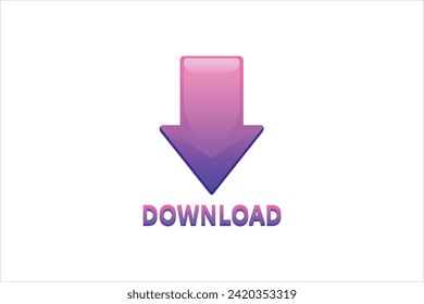 Download Button Interface Flat Sticker Design 