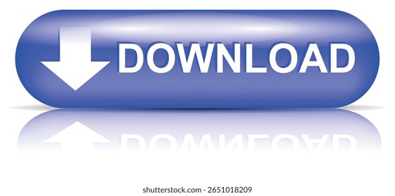 botão de download para uso do site da internet. Ícone de Download Azul em plano de fundo branco isolado com sombra.