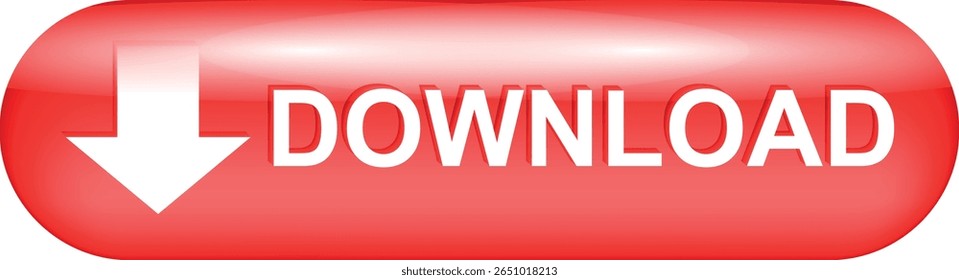 download button for internet website use. Blue Download icon on isolated white background with shadow.