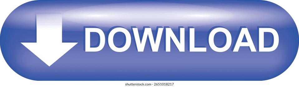 botão de download para uso do site da internet. Ícone de Download Azul em plano de fundo branco isolado com sombra.