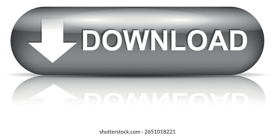 download button for internet website use. Blue Download icon on isolated white background with shadow.
