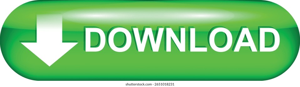 download button for internet website use. Blue Download icon on isolated white background with shadow.