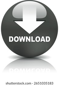 botão de download para uso do site da internet. Ícone de Download Azul em plano de fundo branco isolado com sombra.