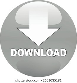 botão de download para uso do site da internet. Ícone de Download Azul em plano de fundo branco isolado com sombra.