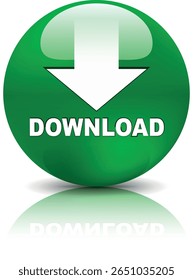 botão de download para uso do site da internet. Ícone de Download Azul em plano de fundo branco isolado com sombra.