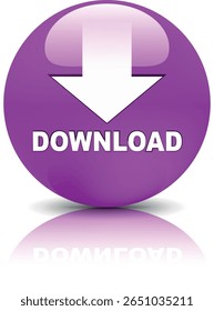 botão de download para uso do site da internet. Ícone de Download Azul em plano de fundo branco isolado com sombra.