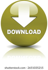 botão de download para uso do site da internet. Ícone de Download Azul em plano de fundo branco isolado com sombra.