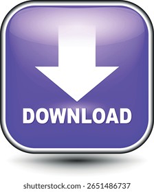  botão de download para uso do site da internet. Ícone de download em fundo branco isolado com sombra.