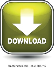  botão de download para uso do site da internet. Ícone de download em fundo branco isolado com sombra.