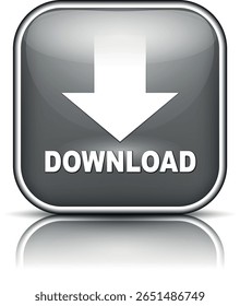  botão de download para uso do site da internet. Ícone de download em fundo branco isolado com sombra.