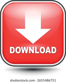  botão de download para uso do site da internet. Ícone de download em fundo branco isolado com sombra.