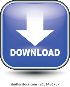  botão de download para uso do site da internet. Ícone de download em fundo branco isolado com sombra.