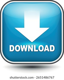  botão de download para uso do site da internet. Ícone de download em fundo branco isolado com sombra.