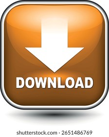  botão de download para uso do site da internet. Ícone de download em fundo branco isolado com sombra.