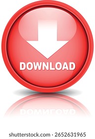 botão de download para uso do site da internet. Ícone de Download Azul em plano de fundo branco isolado com sombra.