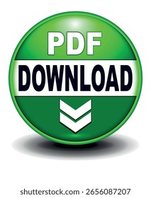 download button for internet website use. Blue Download icon on isolated white background with shadow.