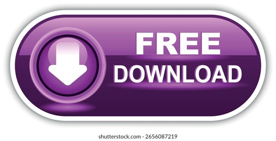 download button for internet website use. Blue Download icon on isolated white background with shadow.