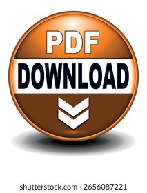 Botón de Descarga para el uso del Sitio web de Internet. Icono de Descarga azul sobre fondo blanco aislado con sombra.