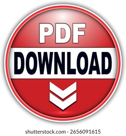 Botón de Descarga para el uso del Sitio web de Internet. Icono de Descarga azul sobre fondo blanco aislado con sombra.