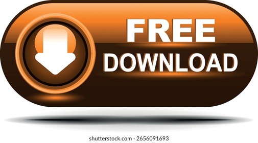 botão de download para uso do site da internet. Ícone de Download Azul em plano de fundo branco isolado com sombra.