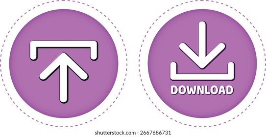 download button for internet website use. Blue Download icon on isolated white background with shadow.