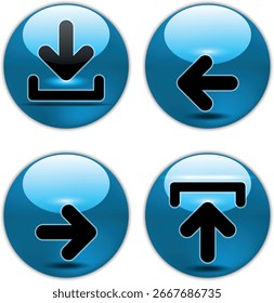 botão de download para uso do site da internet. Ícone de Download Azul em plano de fundo branco isolado com sombra.