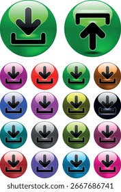 botão de download para uso do site da internet. Ícone de Download Azul em plano de fundo branco isolado com sombra.