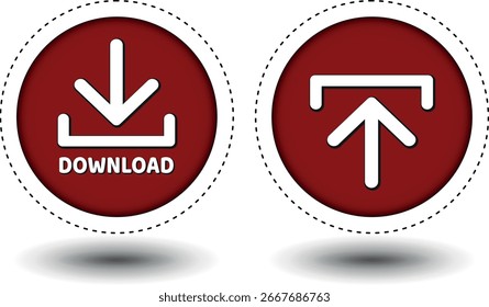 download button for internet website use. Blue Download icon on isolated white background with shadow.