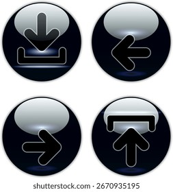 download button for internet website use. Blue Download icon on isolated white background with shadow.