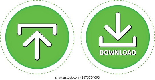 download button for internet website use. Blue Download icon on isolated white background with shadow.
