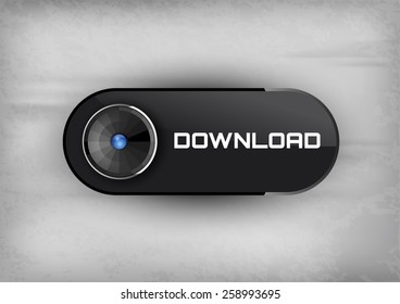 Download button on the black background. Elegant design.