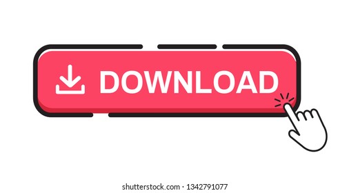 Download button on white background. Vector illustration