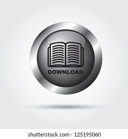 Download button over white background vector illustration