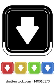 Download button retro colors square